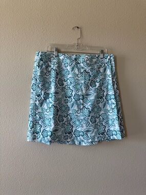 Ripskirt Hawaii Wrap Skirt Aqua and White Floral Mini Skirt
